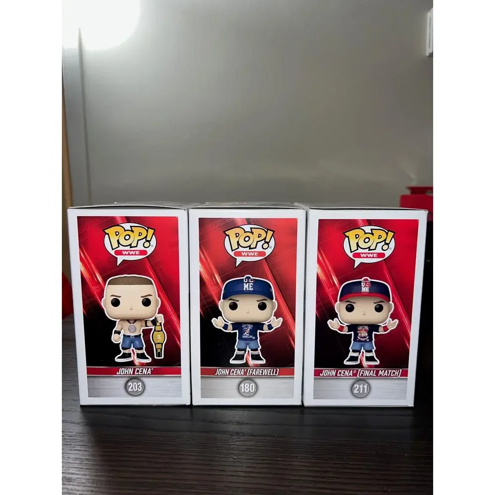 3 EXCLUSIVE John Cena Funko Pops Final Match #203 Final #211 Farewell #180 WWE